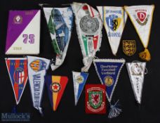 Collection of pennants of teams Leeds United played in the European tournaments 1965 - 1971 to
