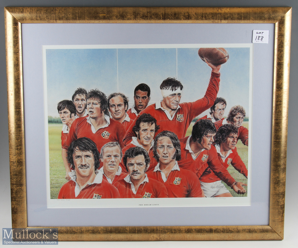 Dream Lions Rugby Portraits, Framed Coloured Print: Large & splendid 32" x 28" framed & glazed proof