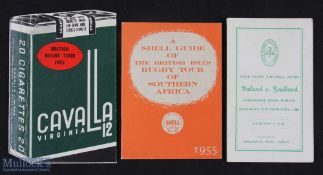 Rare 1950s/60s Rugby Itineraries inc British Lions (3): Two attractive small issues for the Lions in