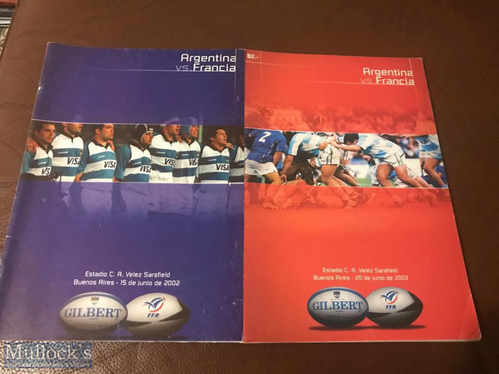 Rare Argentina v France 2002 & 2003 Rugby Programmes (2): Sought-after test match programmes from