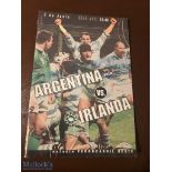 Very rare Ireland tour of Argentina 2000 Rugby programme: Test match programme for game played in