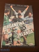 Very rare Ireland tour of Argentina 2000 Rugby programme: Test match programme for game played in