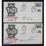 1990 Signed Natal Rugby Union Centenary First Day Covers (2): One signed by Natal President Nic