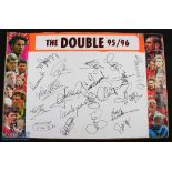 1995/96 Manchester United (Champions) Autographed Display featuring signatures in ink to centre such