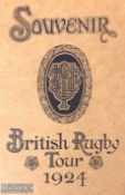 Rare 1924 British & I Lions, South Africa Rugby Tour Souvenir: Excellent booklet containing