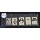 Scarce c19th Ogden's Rugby Cigarette Cards Lot C (5): Valentine (Swinton), Taylor (Cheshire), H