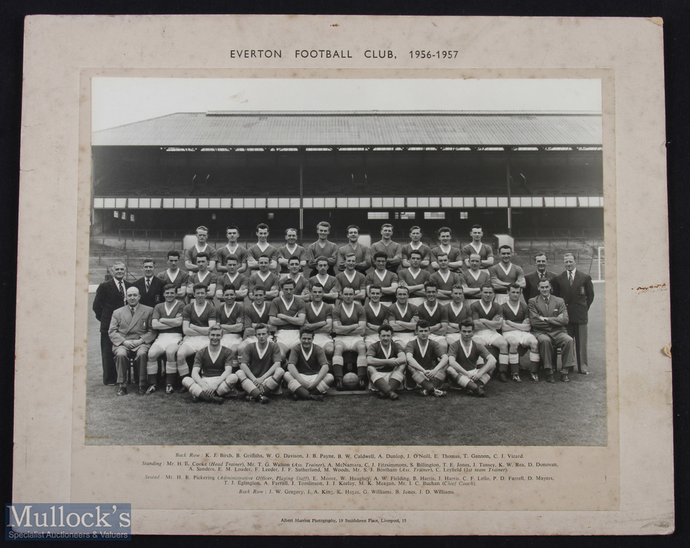 1956/57 Everton Football Club official team squad photograph mounted and suitable for framing;