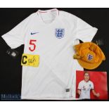 England Steph Houghton Signed Photograph + armband, with reproduction cap England v Sweden 18/11/