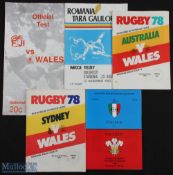 Wales Abroad Rugby Programmes (5): Some harder-to-find issues here, to inc 1978 Sydney v Wales and