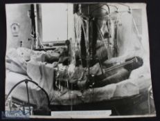 1958 Munich Hospital, b&w 20" x 16" original press photograph of Matt Busby Manchester United