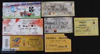 1968-2011 France Home Rugby Tickets v Ireland & Italy (7): v Ireland 1968, 1970, 1996 & 2011 (RWC
