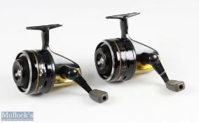 2 ABU Garcia Gold Max 507 MK2 Match Edition closed face spinning reels, both run smooth with light