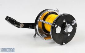ABU Ambassadeur 9000C multiplier reel, in black, numbered to foot 800400, end tension adjuster, runs