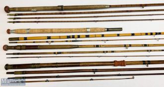 4x Various fly rods to include unnamed 15ft 3pc salmon rod with spare tip, Martin James 11ft roach