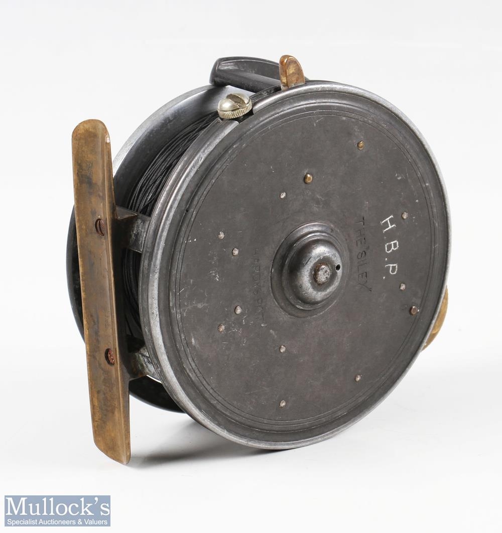 Hardy’s Patent ‘The Silex’ 4” alloy reel, twin ivorine handles, quarter rim cut out, Slater style - Image 2 of 2