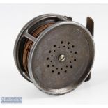 Hardy, Alnwick Perfect 4” alloy reel with 1912 check, ivorine handle, strapped rim adjuster,
