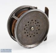 Hardy, Alnwick Perfect 4” alloy reel with 1912 check, ivorine handle, strapped rim adjuster,
