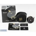 Hardy, Alnwick ‘The Perfect Fly Reel’ 2 5/8 fly reel in black finish with bone type handle, agate