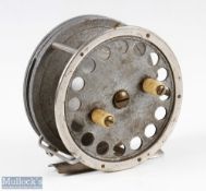 S Allcock & Co 4 1/8” Reflex Tournament alloy reel twin ivorine handles, drag adjusters and