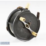 Dingley for Westley Richards 4 ½” ‘The Rolo’ alloy reel, twin ivorine handles, with ivorine rim