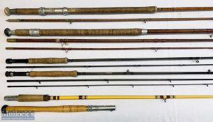 5x Various fishing rods – features Milward Specialist rod 10ft 2 pc (needs rewhipping), The Twelve