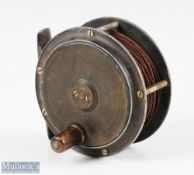 Anderson & Sons, Edinburgh 3 ½” brass and alloy Hercules style reel, script makers marks to face