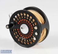Marryat MR8 3” alloy fly reel, in black finish, black handle, rear tension adjuster, alloy foot
