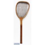 c1870-80 Joseph Evans & Sons "Kenilworth" Lopsided Tennis Racket, a good early racket retailed by