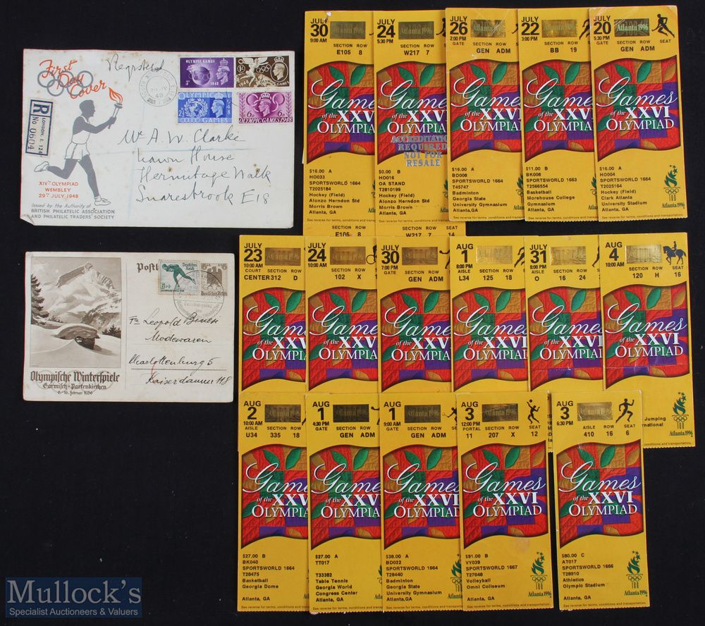 1996 Atlanta Olympic James Ticket a section of tickets to include hockey, athletics volleyball,