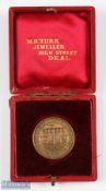 1906 Folkestone Golf Club bronze medal -in makers W R Turk Deal original gilt embossed case. Note: