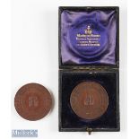 2x Romford Golf Club (Founded 1894) Bronze Monthly Medals from 1909 - one engraved "H J Simpson 28