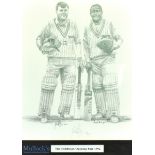 1992 Middlesex Cricket Signed Print, the opening pair - signed by the artist and Desmond Haynes -