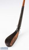 Fine early McEwan longnose scare head dark stained beech wood long spoon golf club c1875 - head