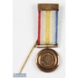 St Andrews "Gold Medal" c/w ribbon bar and pin - measures 0.78" dia - overall 2 3/8". The R&A