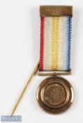 St Andrews "Gold Medal" c/w ribbon bar and pin - measures 0.78" dia - overall 2 3/8". The R&A