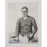 Bobby Jones Limited Edition Golf Print limited edition 10/100 'R T Jones, 1930' depicting Jones in