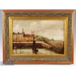 W Wood Craig (Exhibited G I 1907-1913) "St Andrews Harbour - Fife" oil on canvas signed to the lower