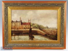 W Wood Craig (Exhibited G I 1907-1913) "St Andrews Harbour - Fife" oil on canvas signed to the lower