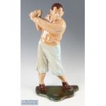 Golfer Enamelled Cast Iron Fireside Companion Set figure, a good-looking large figure but is missing