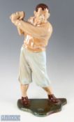 Golfer Enamelled Cast Iron Fireside Companion Set figure, a good-looking large figure but is missing