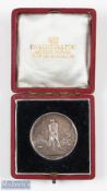 1897 Wells Golf Club (Est. 1893) Silver Monthly Medal - the obverse embossed with period golfer