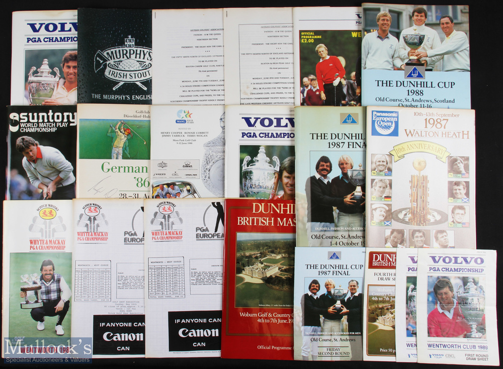 European and British Golf Programmes Scorecards and tickets, with noted items of 1986 German open