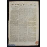 1758 - Leith Golfing Announcement in The Edinburgh Evening Courant newspaper Tuesday 7th March - "by