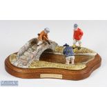 Royal Doulton Diorama Bone China of the famous golfing scene titled "In the Burn St Andrews" c1990 -