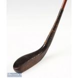 Ry (Ramsey) Hunter Royal St Georges dark stained longnose beech wood play club c1888 - head 5" x 1.