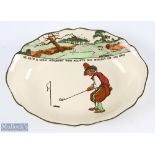 Royal Doulton Series ware Charles Crombie Ceramic Bowl oval shape with shaped rim, with motto 'He