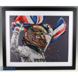 F1 Formula 1 Lewis Hamilton Paul Oz Studio Limited Edition Giclee Print, Lewis in Mexico with