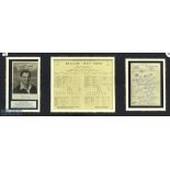 1957 Signed framed England v West Indies Display of Tom Graveney photograph, Scorecard and Hotel
