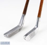 2x Interesting Alloy Metal Head Putters - scarce Imperial Golf Company Southwick Sunderland deep