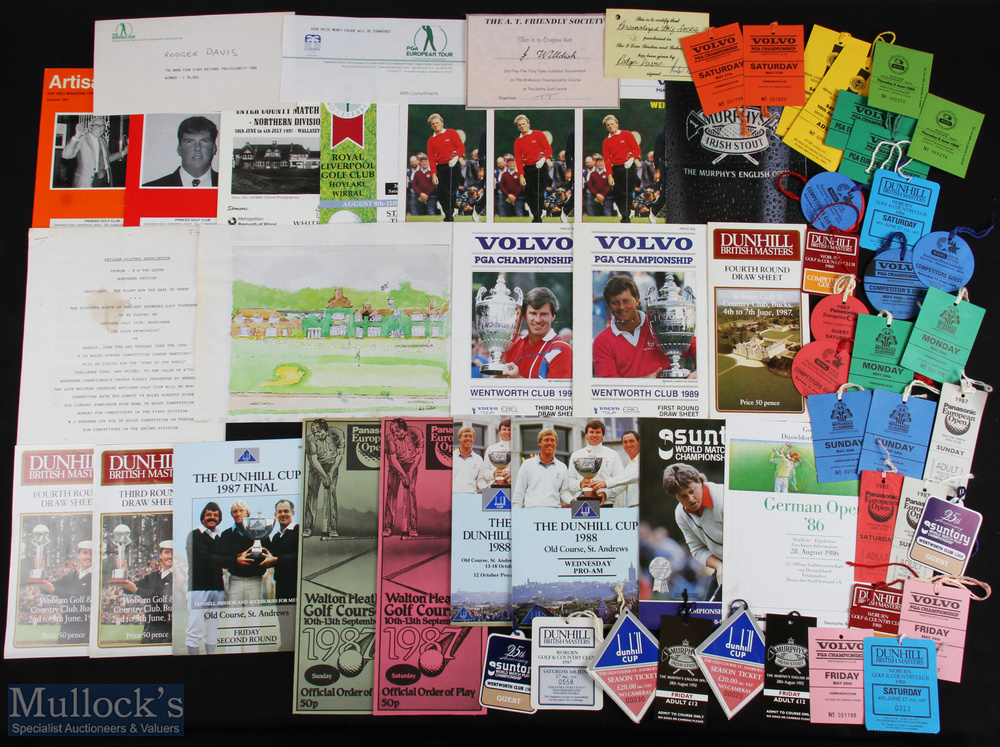 European and British Golf Programmes Scorecards and tickets, with noted items of 1986 German open - Bild 3 aus 3